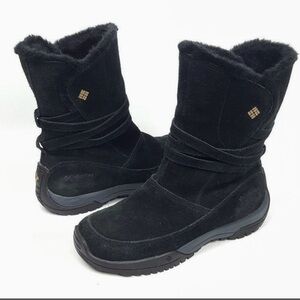 Columbia Namara Black Suede Water Resistant Winter Boots with Omni Grip- Size 9